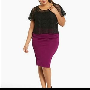 Plum pencil skirt